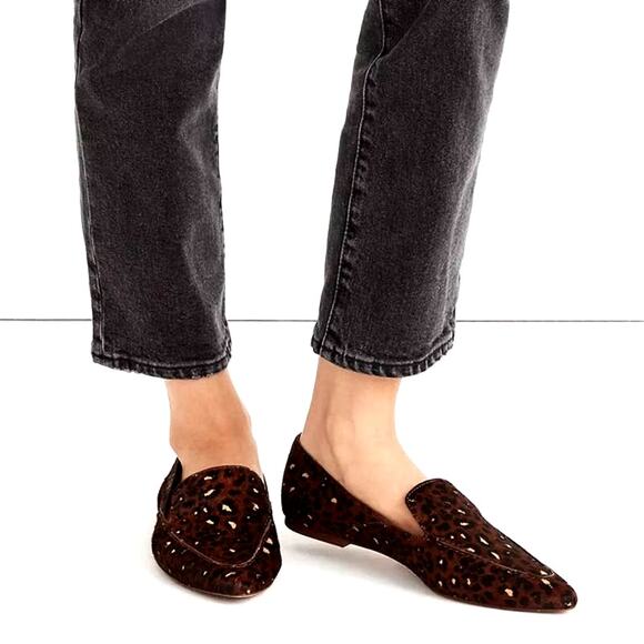 Madewell The Frances Skimmer Leopard Brown Black Flats Loafers 9.5 - Picture 1 of 11